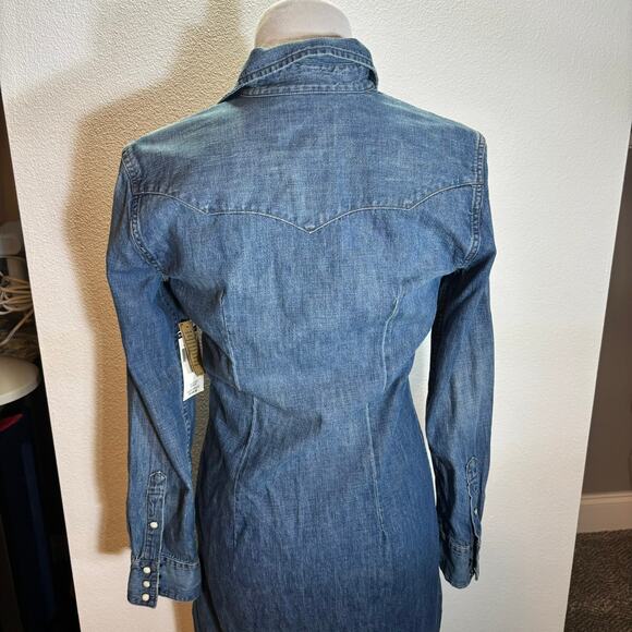 Polo Ralph Lauren Denim Western Shirt Dress NWT Blue Snap Front Women’s S/P - Picture 4 of 11